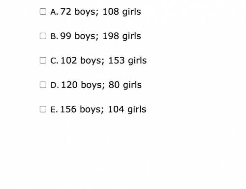 The ratio of boys to girls in the entire 6th grade is 3 to 2. Given this ratio, which two class com