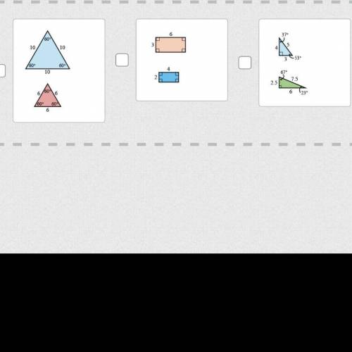 Select the two pairs of figures that are similar. Please help