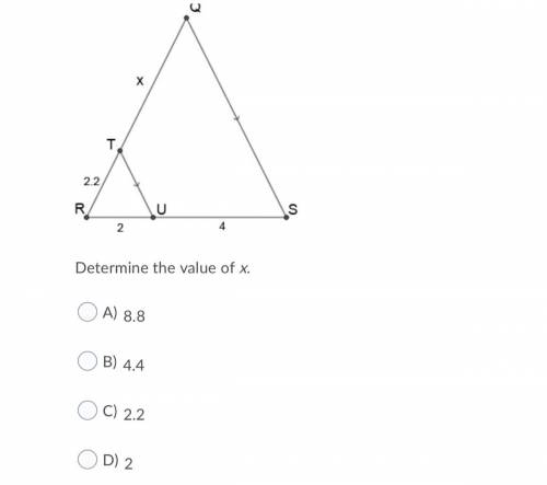 Image
Determine the value of x.