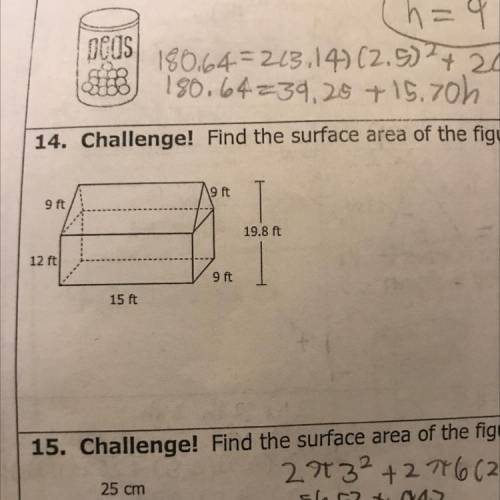 Need help with finding the surface area! :,(