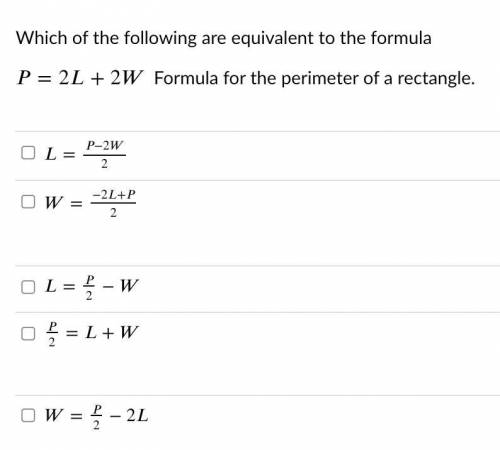 Which are equivalent to the formula