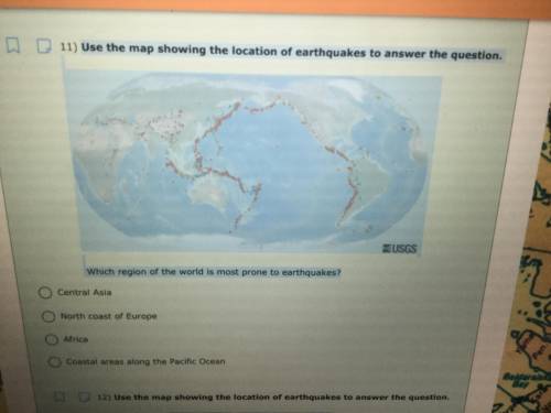PLZ HURRY! Use the map showing the location of earthquakes to answer the question.

Which region o