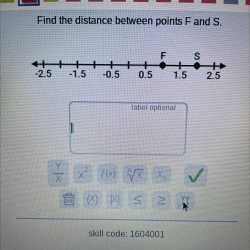 Find the distance between points F and S.