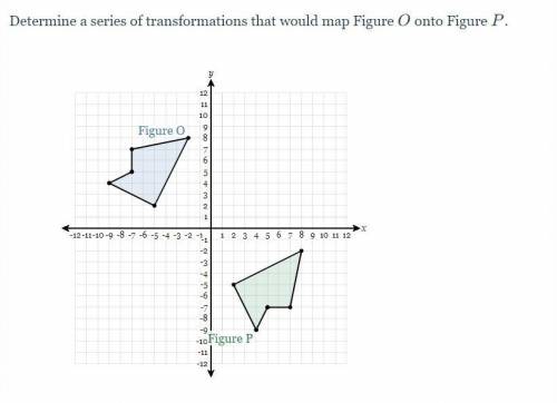 Determine a series of transformations that would map Figure O onto Figure P.