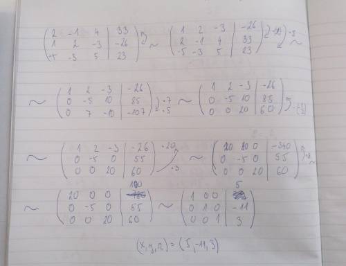 Solve the system of equations using matrix, not linear.