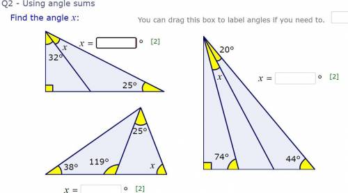 Hello! can you please, help me by finding some missing angles.

the Question will be attached down