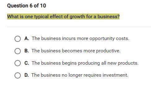 What is one typical effect of growth for a business?