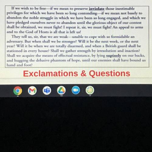 Henry uses exclamation marks and questions in this section. What is the result? How do the two work