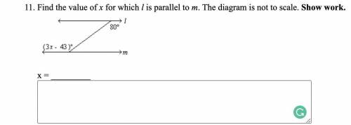 Find the value of X for which L is parallel to M. The diagram is not to scale. SHOW WORK!