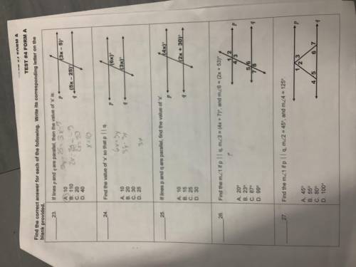 Find the value of x so that p | | q