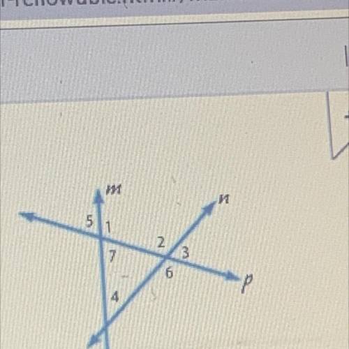 Identify the transversal connecting each pair of angles, then classify the relationship between eac