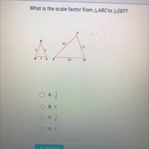 What is the scale factor from ABC to DEF?
(20 points)