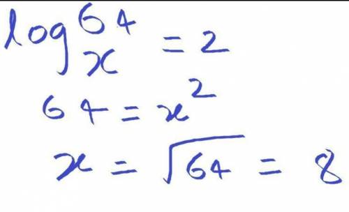 Solve the equation logx64=2