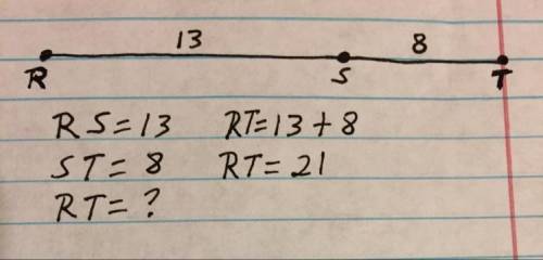 PLEASE HELPPPP
If RS = 13 and ST = 8, find RT.