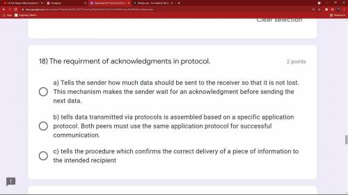 The requirment of acknowledgments in protocol.