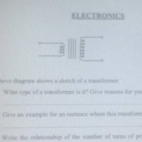 ELECTRONICS

The above diagram shows a sketch of a transformer
What type of a transformer is it? G