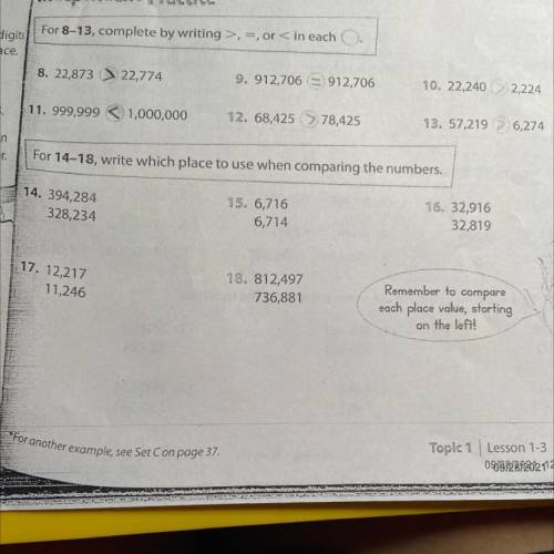 Can someone help me with the number 14-15-16-17 and 18 please?