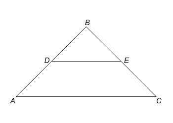 *MATH/GEOMETRY* ΔABC is an isosceles triangle with line AB and line BC equaling 6 units. D and E ar