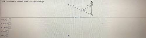 Find the measures of the angles labeled in the figure on the right