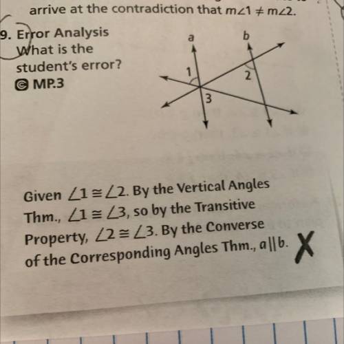 What is the
student's error?