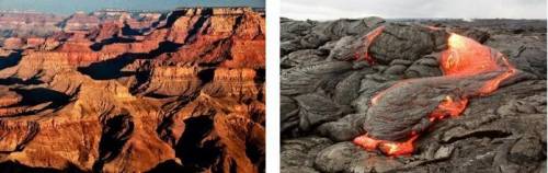 Which type of rock is shown in each of these photographs?