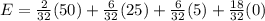 E = \frac{2}{32}(50) + \frac{6}{32}(25) + \frac{6}{32}(5) + \frac{18}{32}(0)