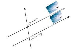 What is the value of x which proves that the runways are parallel? What is the measure of the large