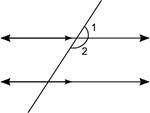 The figure below shows two parallel lines cut by a transversal:

A pair of parallel lines is shown