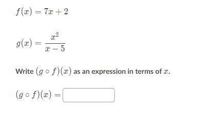Write (g∘f)(x) as an expression in terms of x