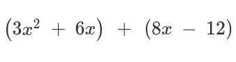 Identify the GCF of the first and second groups in the equation below