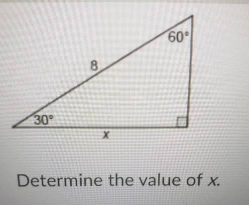 Determine the value of x.

A)B) 4/C) 4D