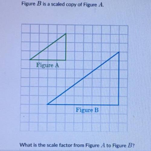Figure B is a scaled copy of figure A
What is the scale factor from figure A to figure B?