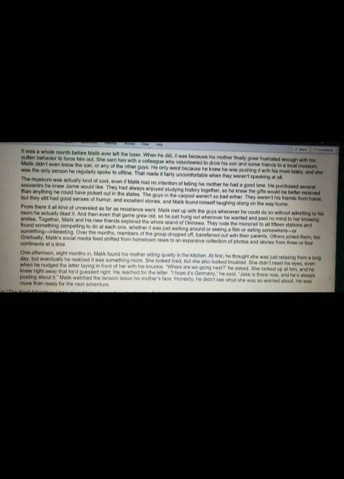 Read the passage then answer the question. You'll have to expand the picture to read what it says.