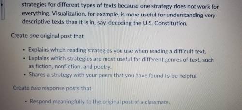 In this discussion, you will respond to a prompt about the strategies you use when reading differen