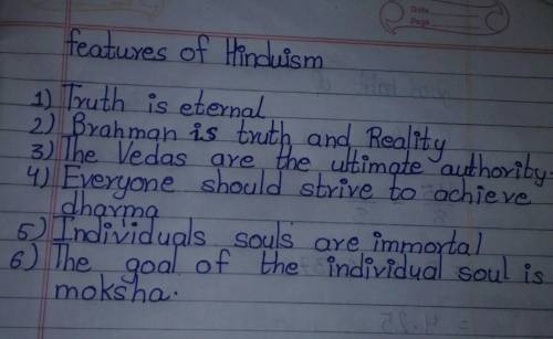 Any six features of hinduism and Buddhism...