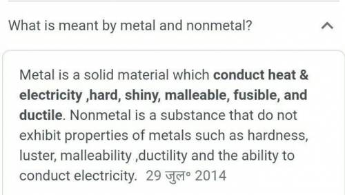 What is metals and non metals ( I love u kavya )