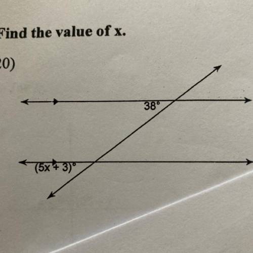 Find the value of x 
Please show work