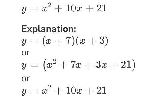 Y=-3(x-7)(x+3) in standard form