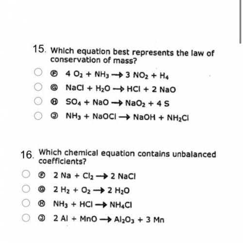 Which equation best represents the law of conservation of mass