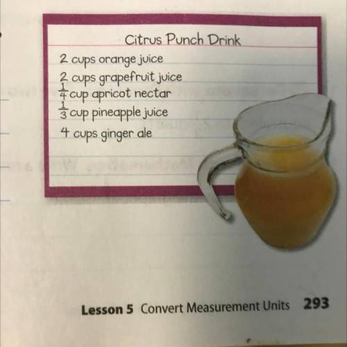 Will a 2 quart pitcher

hold the entire recipe of citrus punch given at the right?
Explain your re