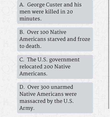 Which of the following best describes the events that took place at wounded knee in 1890