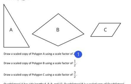 Draw a scaled copy of Polygon A using a scale factor of 1/2