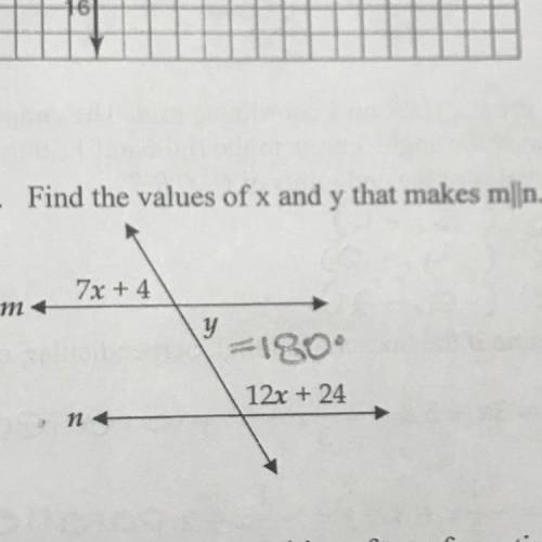 Find the values of x and y that make mIIn