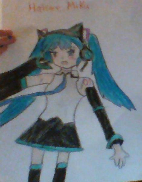 Rate my drawing of Miku!!! ( I know I need to paint my nails!)