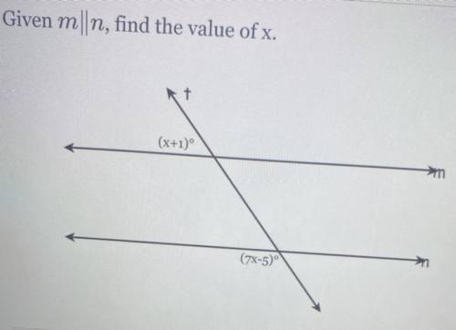Given m || n find the value of x