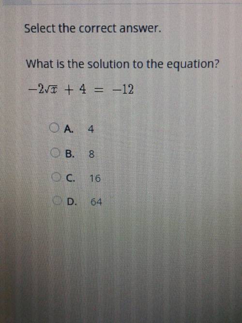 PLEASE HELP WILL GIVE BRAINLIEST what is the solution to the equation -2 square root of x + 4 equal