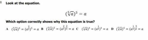 Which option correctly shows why this equation is true?