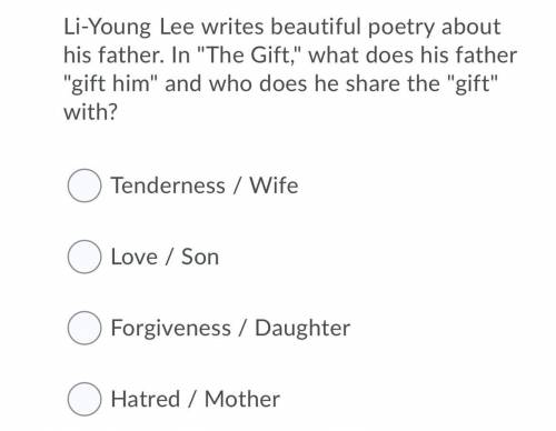 Li-Young Lee writes beautiful poetry about his father. In The Gift, what does his father gift hi