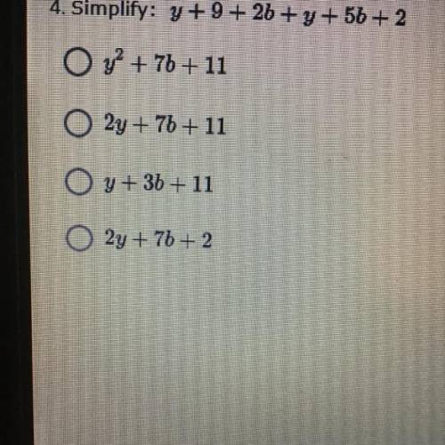 Simplify y+9+2b+y+5b+2