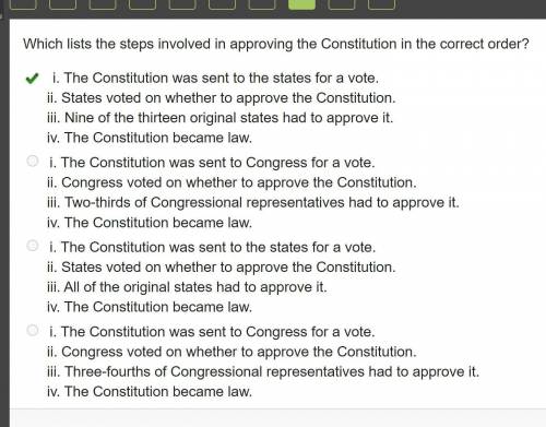 Which lists the steps involved in approving the Constitution in the correct order?
